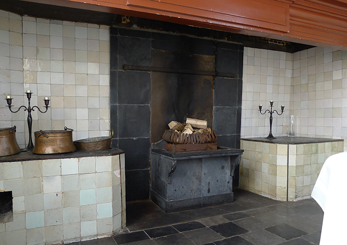 Stookplaats in Oudekeuken van Kasteel van Rhoon.